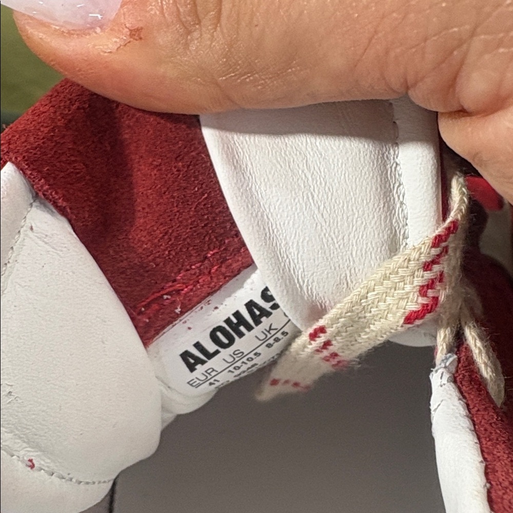 ALOHAS Red Suede & Canvas Sneakers with Cream Accents - Picture 5 of 5